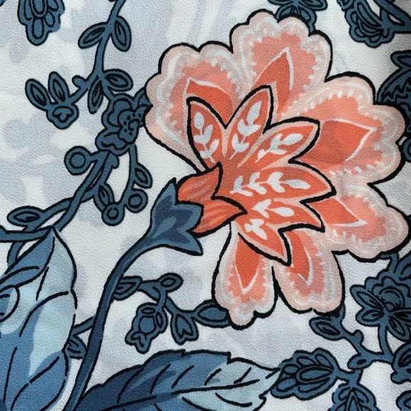 LOFT Floral Blouse - Blue and Pink - Picture 7 of 8